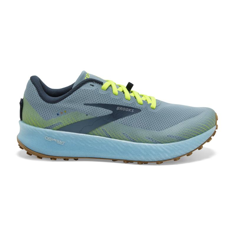 Brooks Catamount Trail Running Shoes - Women's - Blue/Nightlife/Biscuit/Green Yellow (16095-TNKS)